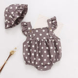 Polka Dotted Onesie and Bonnet Set